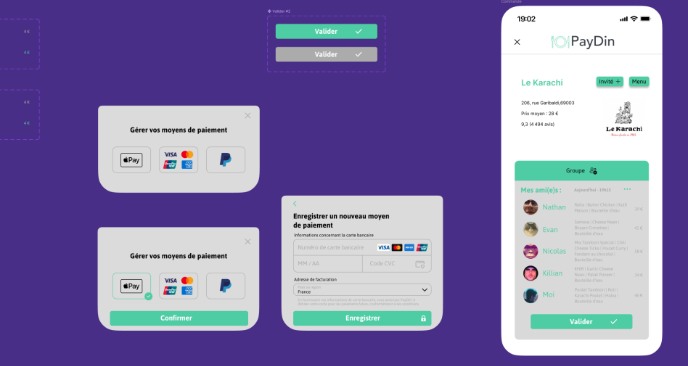 Maquette application mobile PayDin